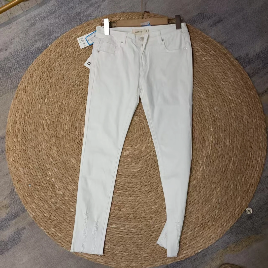 唯琳剪标   7仓H5-8-2010款   白色破洞牛仔裤