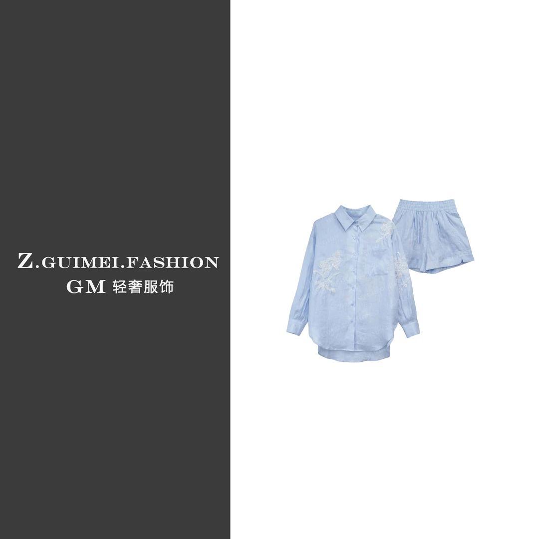 【肆姐高定】设计师款钉珠梨花短裤套装XY2689