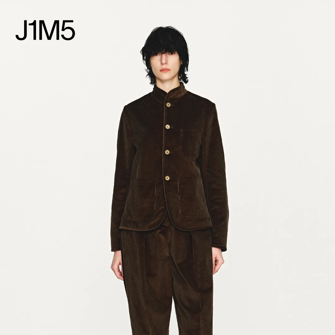 J1M5买手店 INTO THE EAST 25秋冬 深苔绿立领灯芯绒夹克