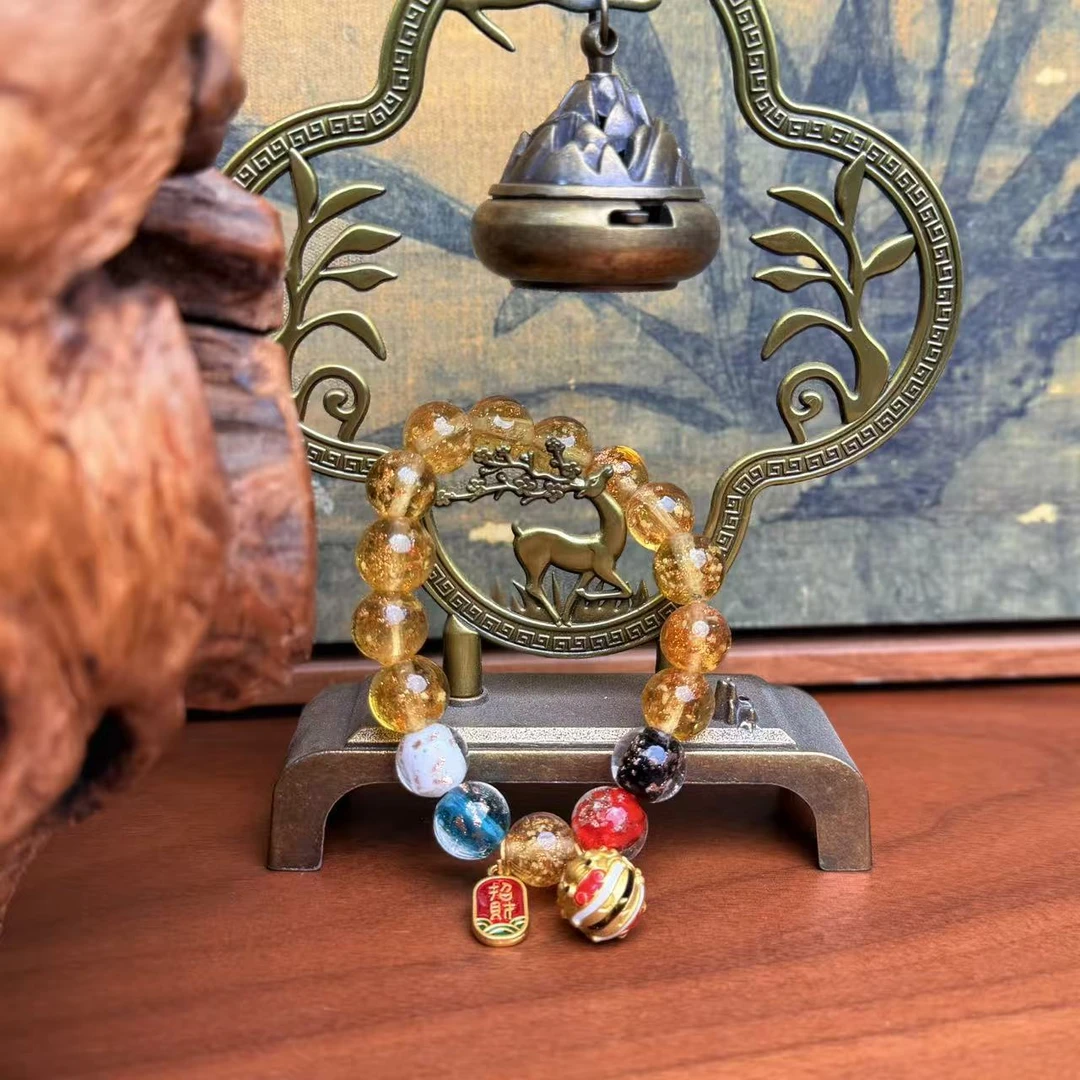 合金手链  DG 1253-六色琉璃珠带三福袋DG（无礼盒）