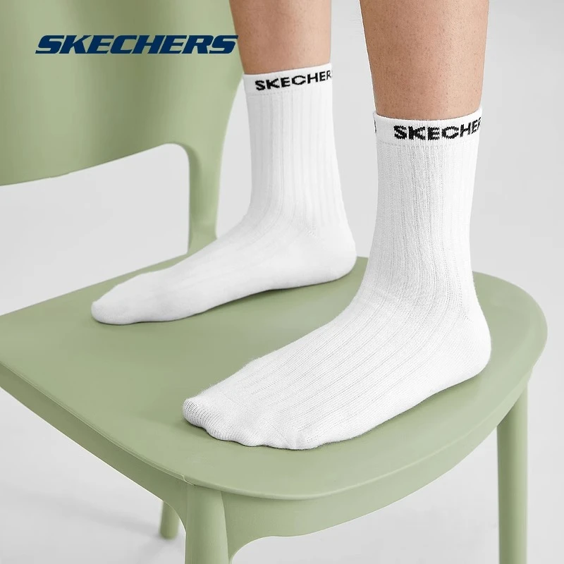 Skechers斯凯奇运动袜【三双装】新款男袜吸汗透气舒适休闲中筒袜