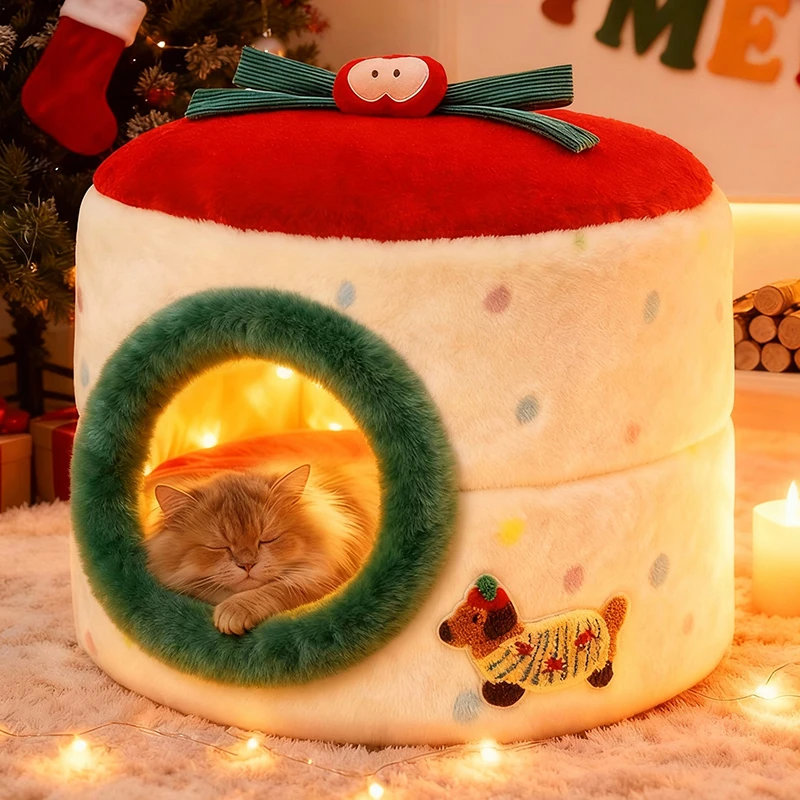 2025新款猫窝冬季加厚保暖半封闭安全感猫咪睡窝狗窝四季通用