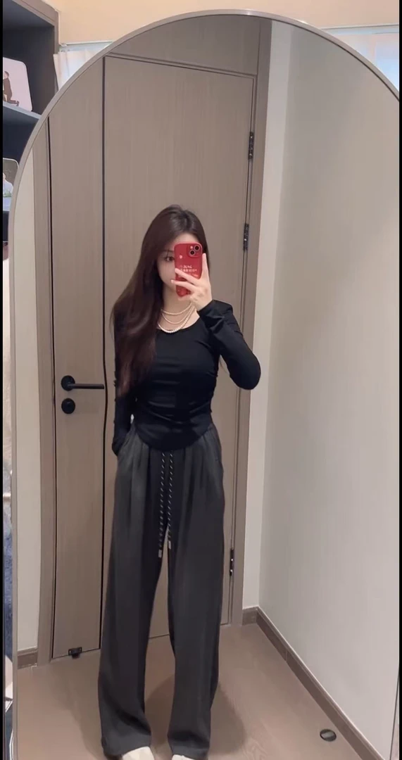 2526-遮肉遮跨休闲裤山本裤休闲阔腿