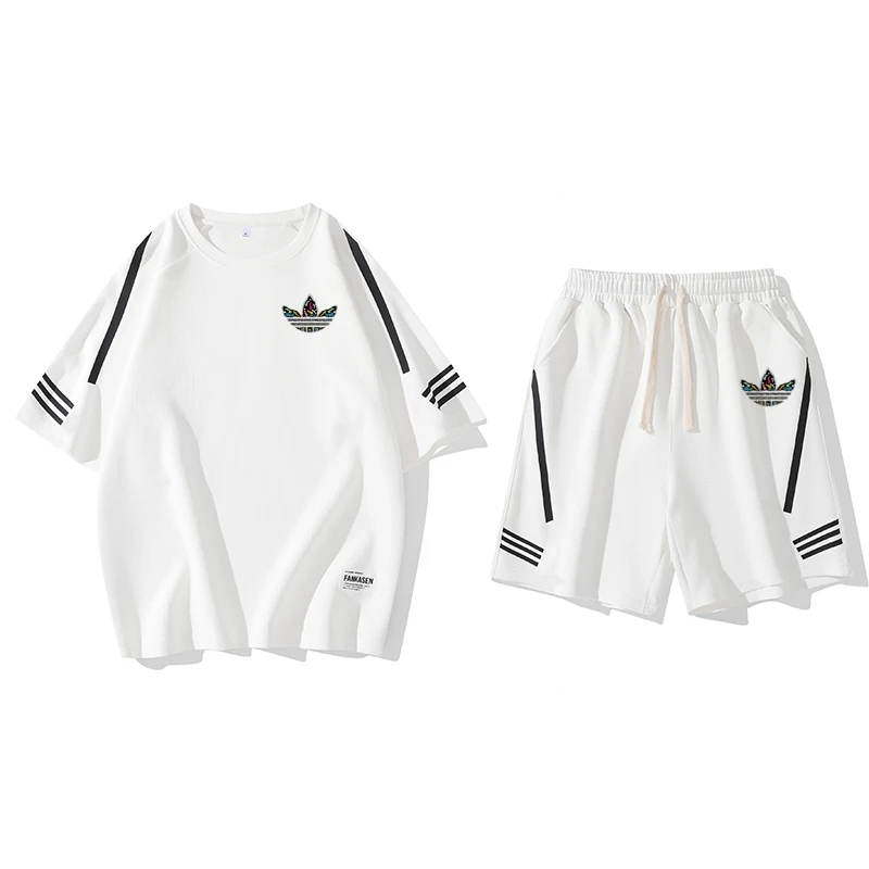 【官方奥特莱斯】品牌折扣男薄款宽松冰丝短袖男士弯刀裤男