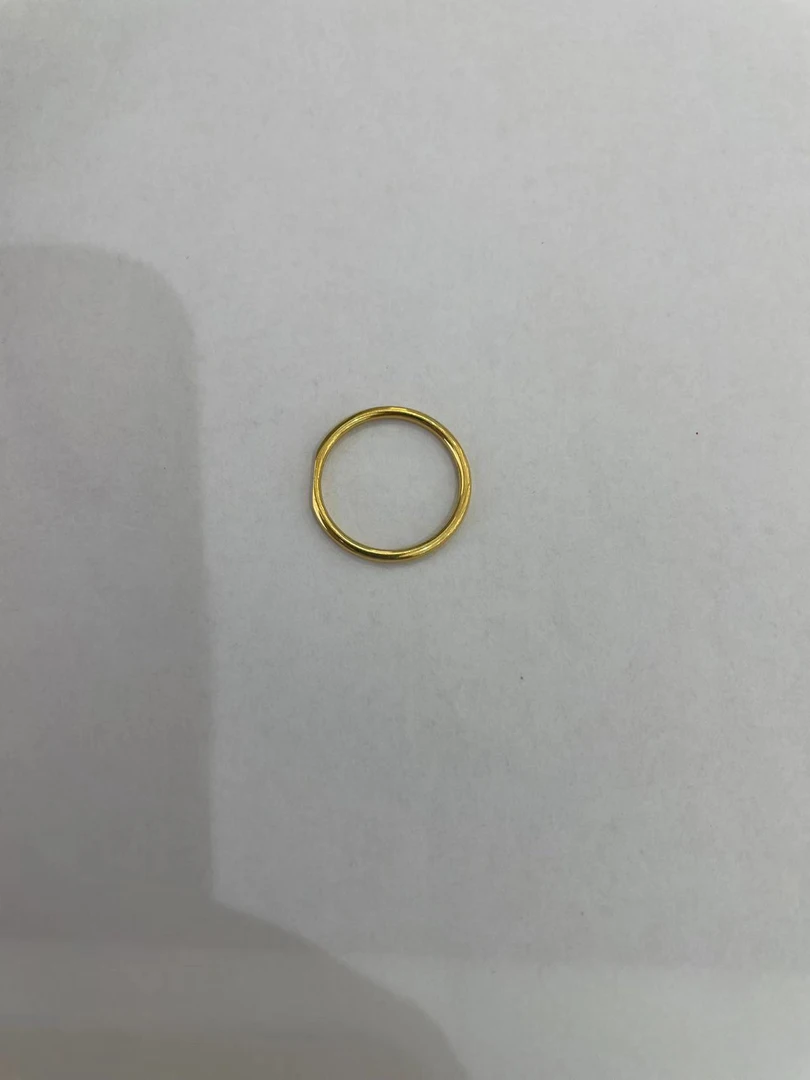 老庙足金光面戒指