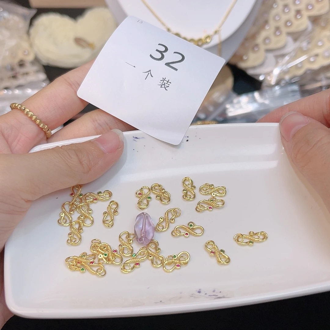 紫晶珠宝半成品银S925镀金镶嵌32