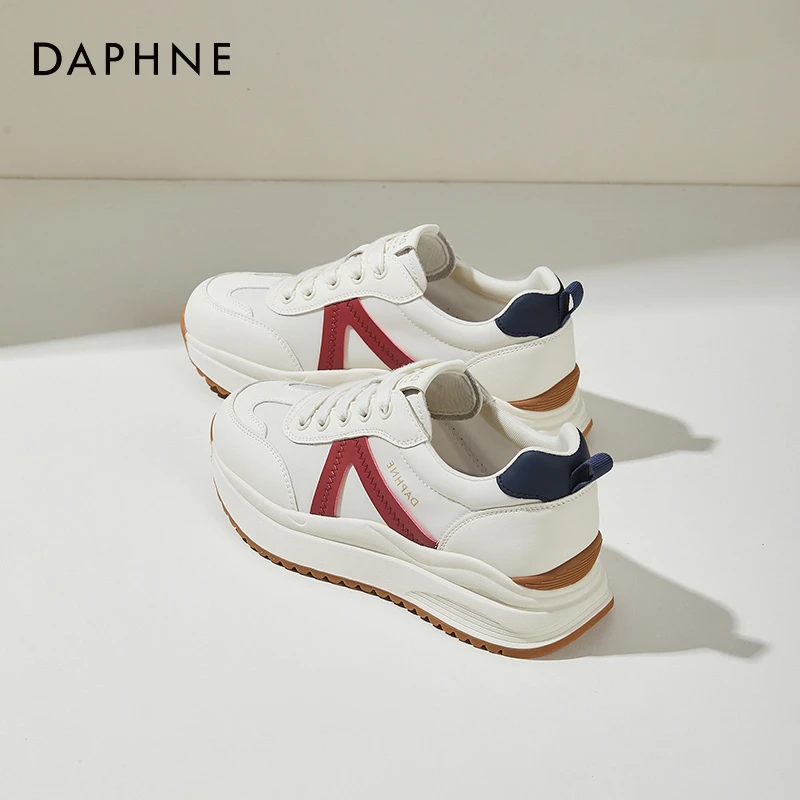 达芙妮轻便软底运动鞋女2025新款春季厚底百搭小白鞋显脚小阿甘鞋