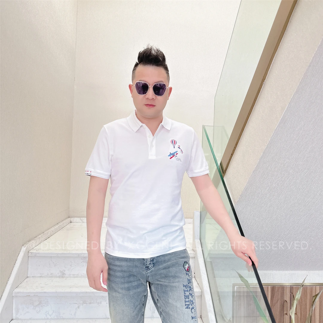 春夏款XGG刺绣热气球男士品质高端轻奢洋气上档次休闲短袖POLO衫