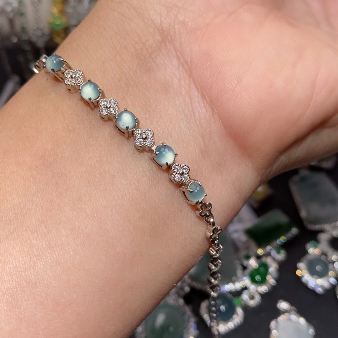 翡翠手链银S925镶嵌j j j