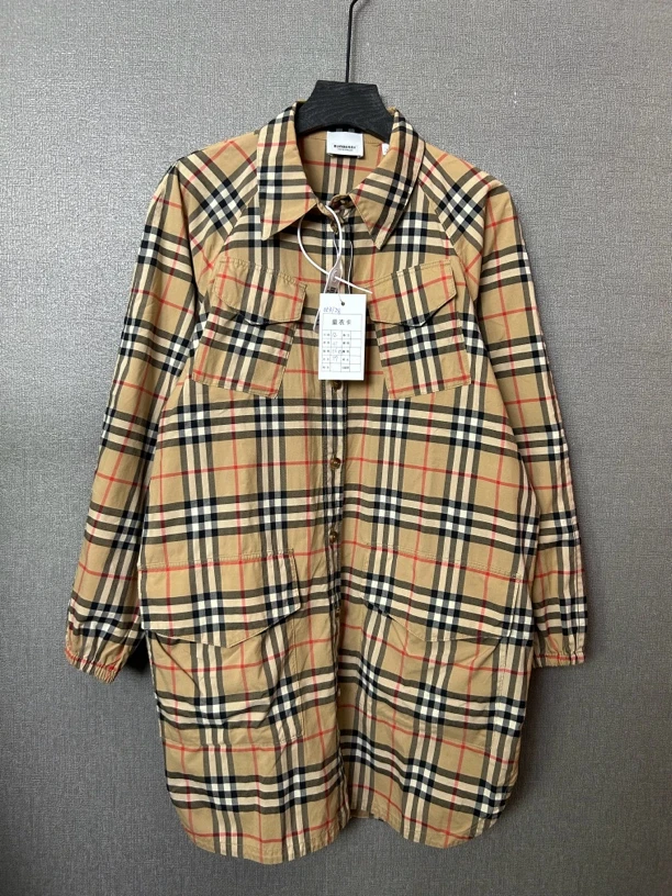 95新 BURBERRY/博柏利 经典格纹衬衫外套