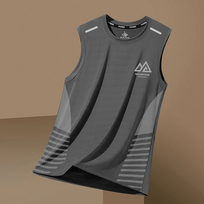 【冰感/凉感】速干背心男2025夏季男士运动健身跑步速干冰丝无袖t恤