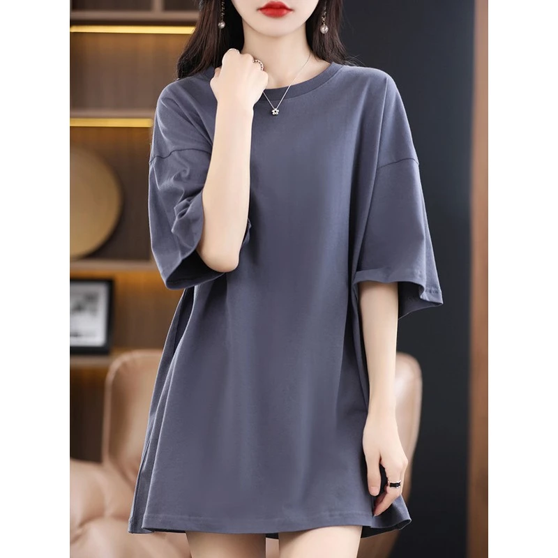 杜拉妮T恤女圆领短袖T恤衫女韩版宽松休闲白色T恤洋派减龄上衣夏