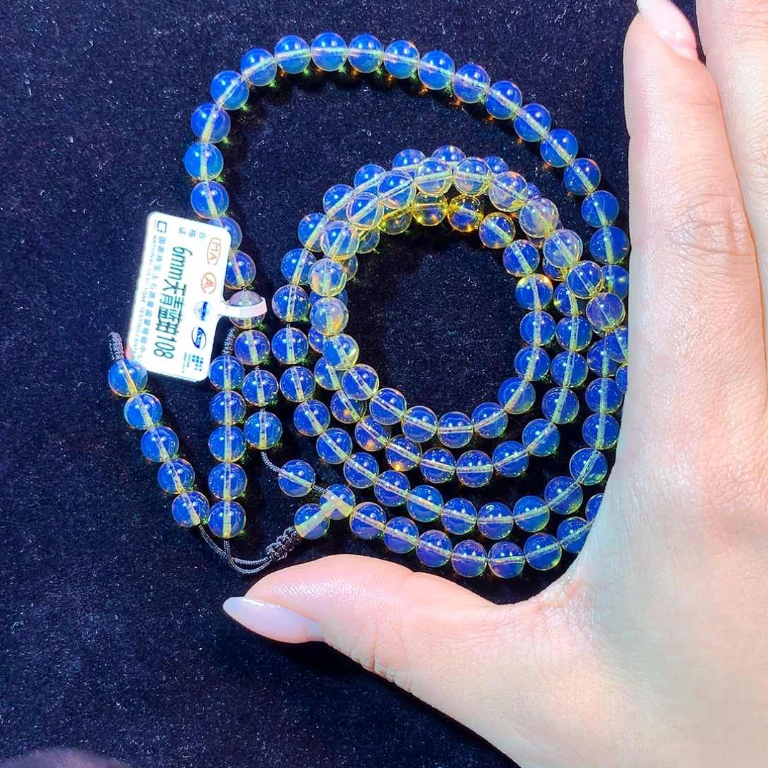 未镶嵌琥珀裸石6mm天青108