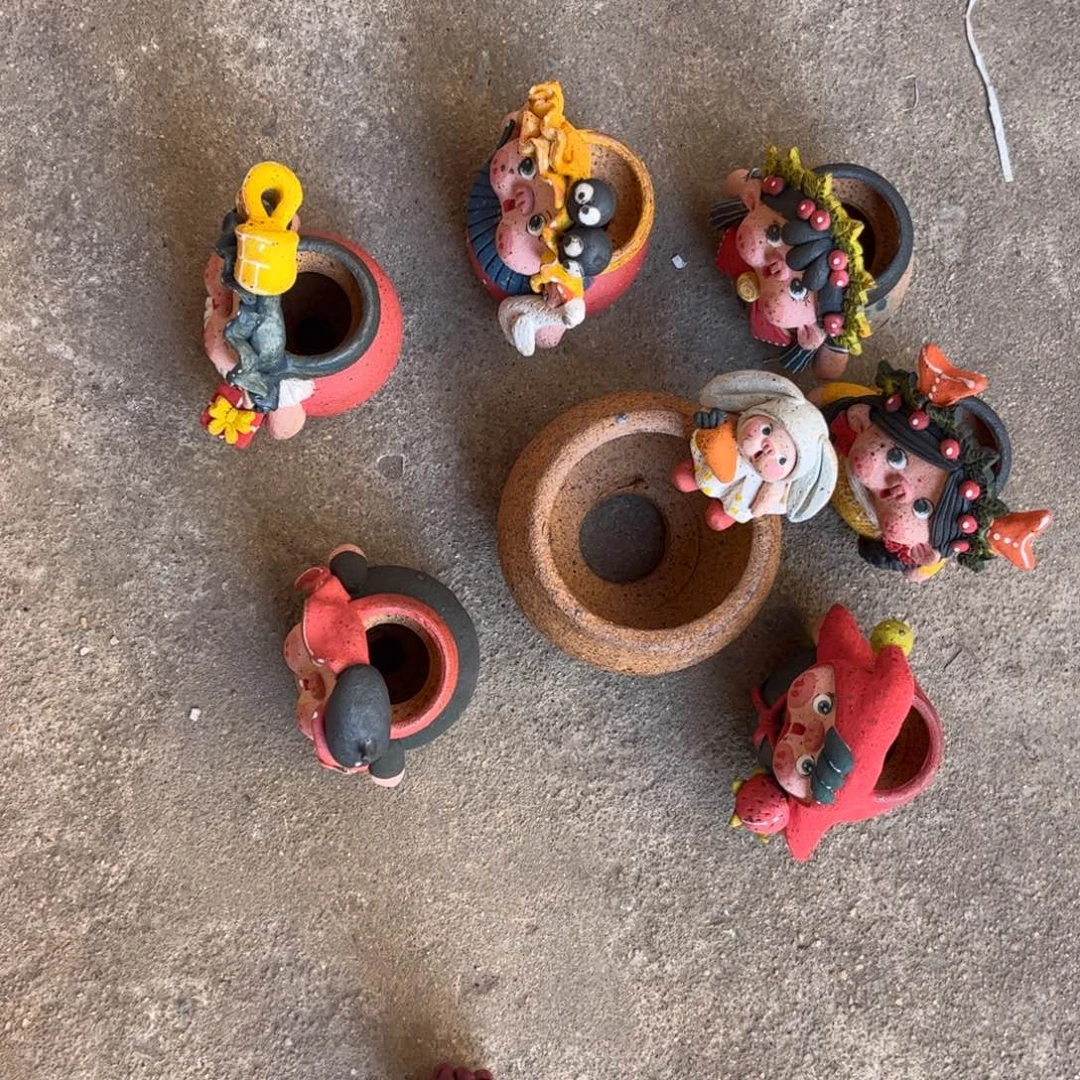 筱***竹泥塑古镇炻陶花盆