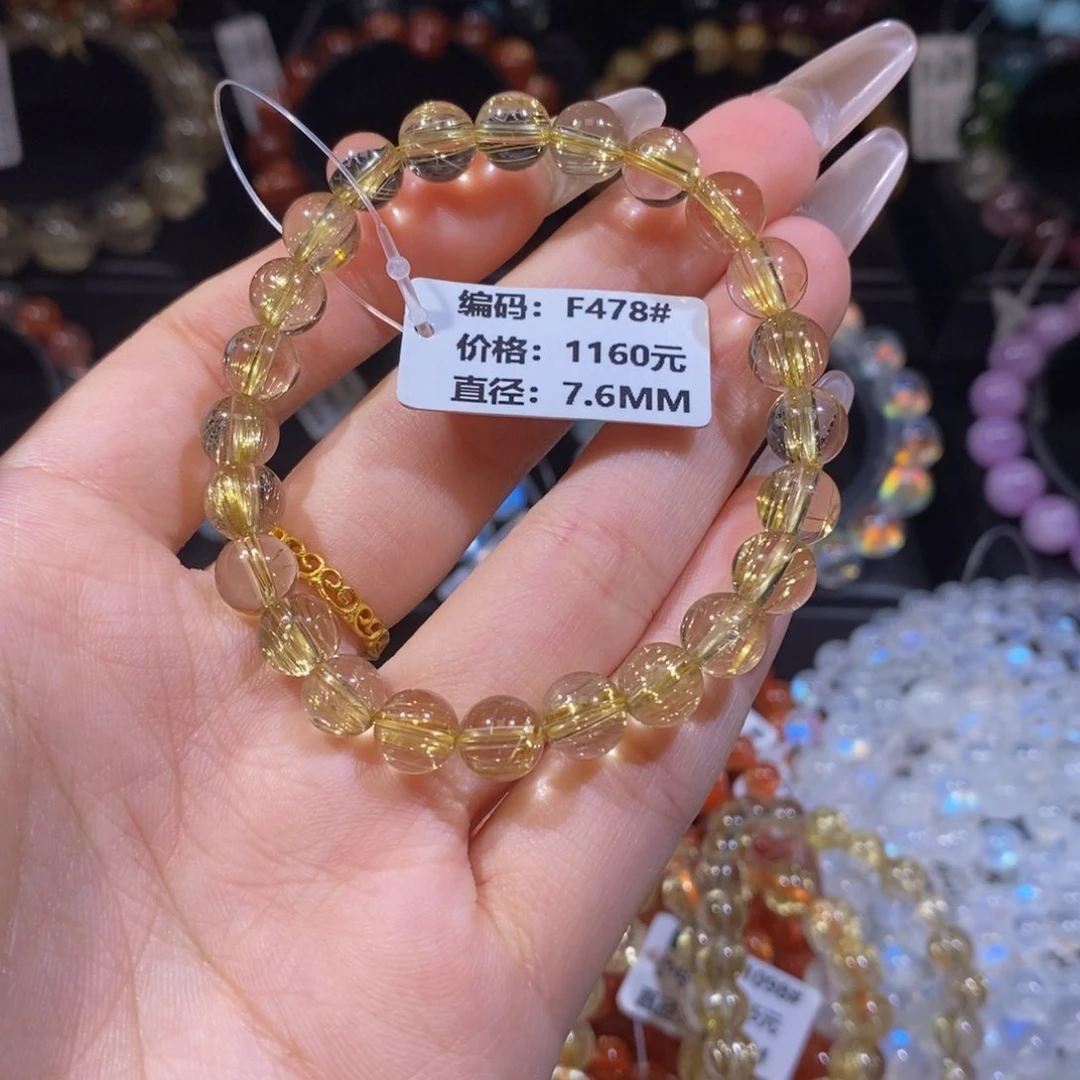 发晶手链未镶嵌F478#7.6mm