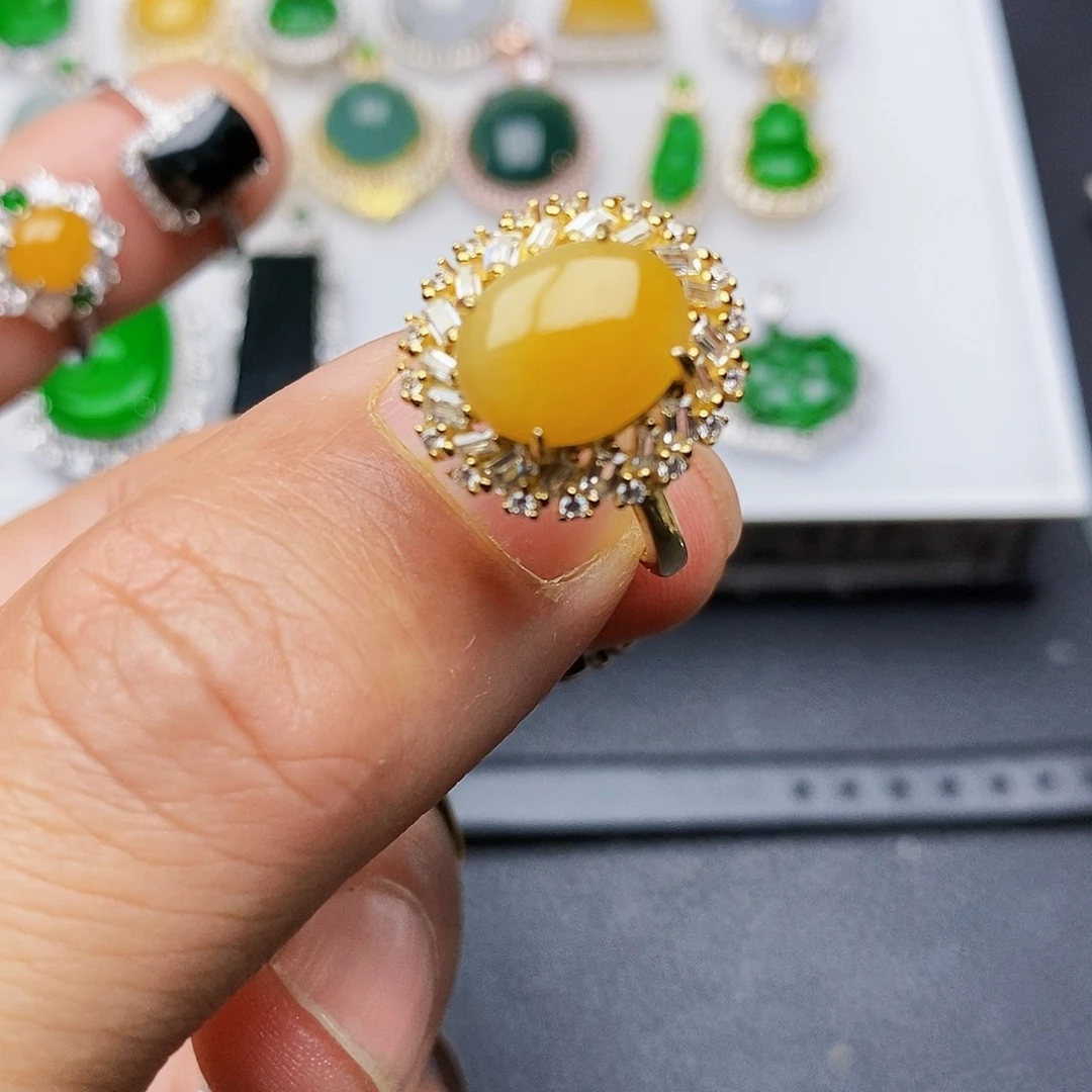 翡翠戒指银S925镶嵌你****?戒指