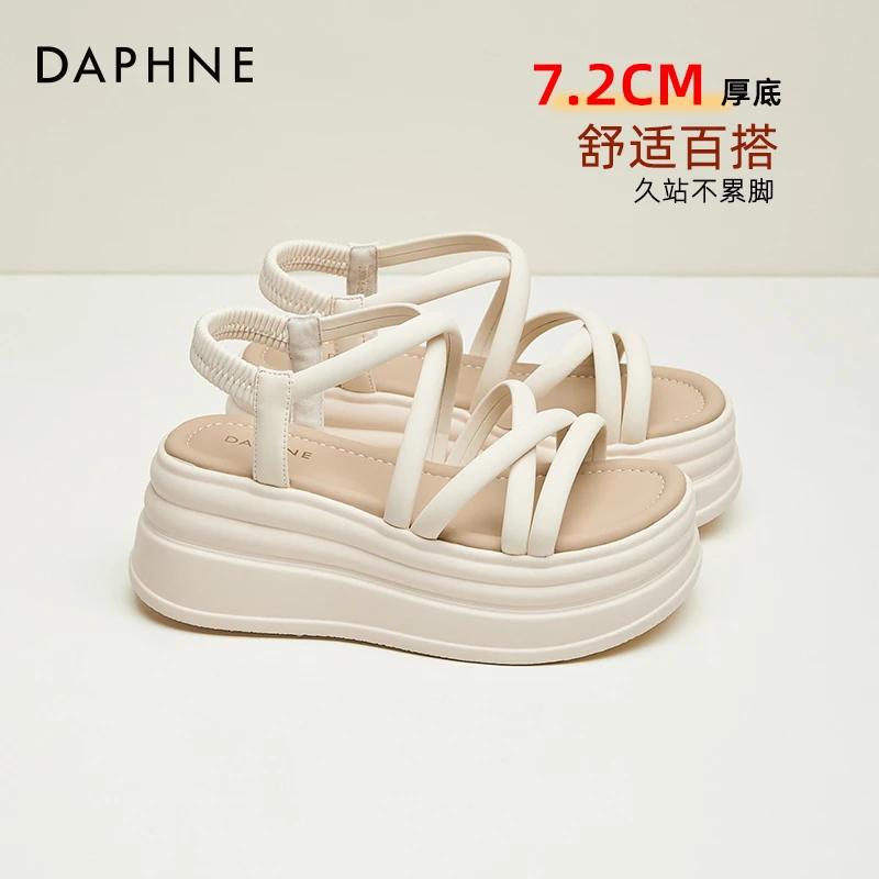 达芙妮凉鞋女款2025新款爆款女士夏款软底女鞋厚底罗马鞋女夏外穿