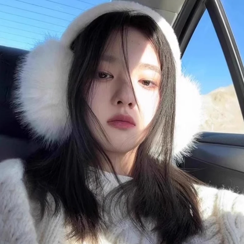 耳套冬季女仿水貂毛绒网红韩版秋冬季百搭护耳加厚时尚中长款纯色