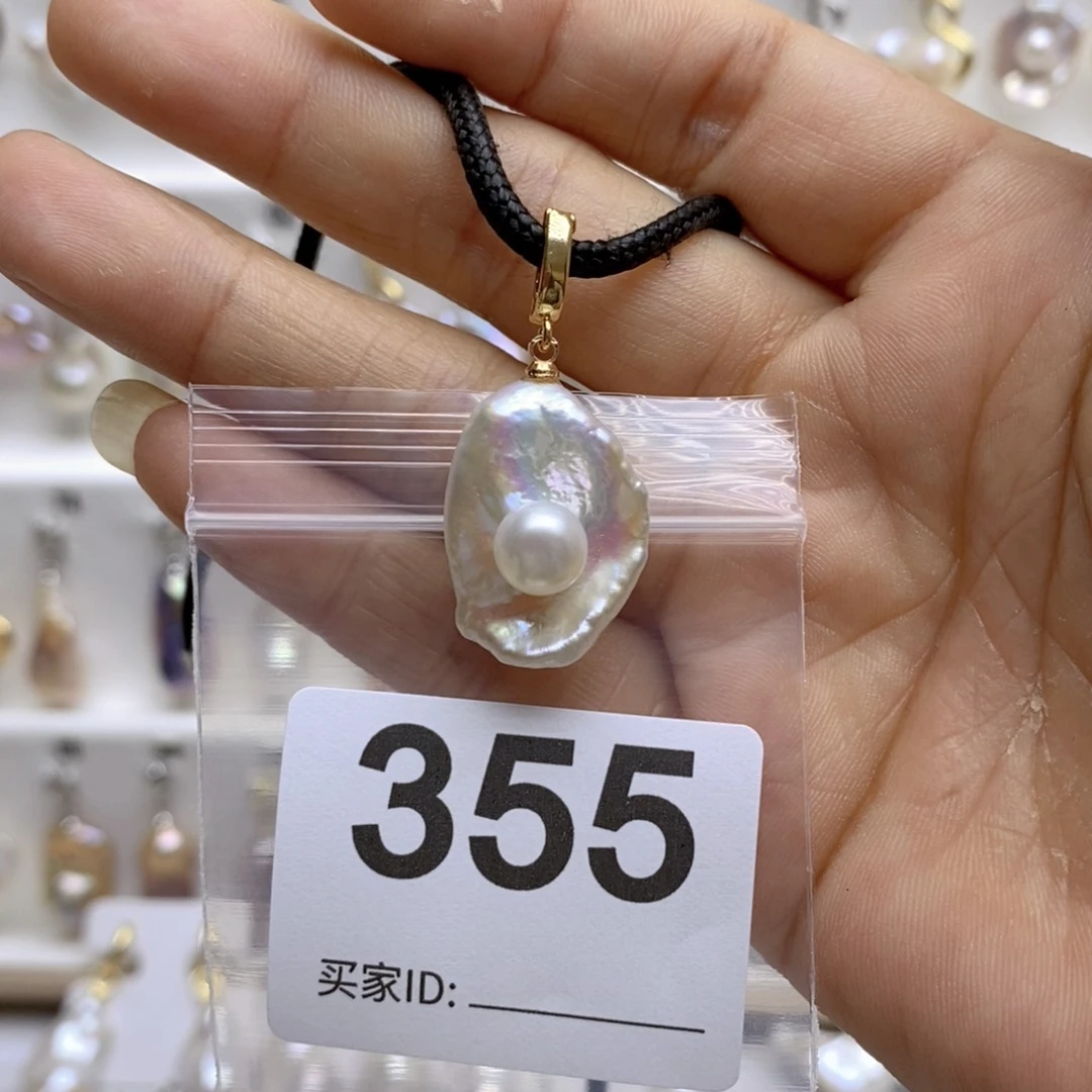 淡水珍珠颈饰银S925镶嵌355