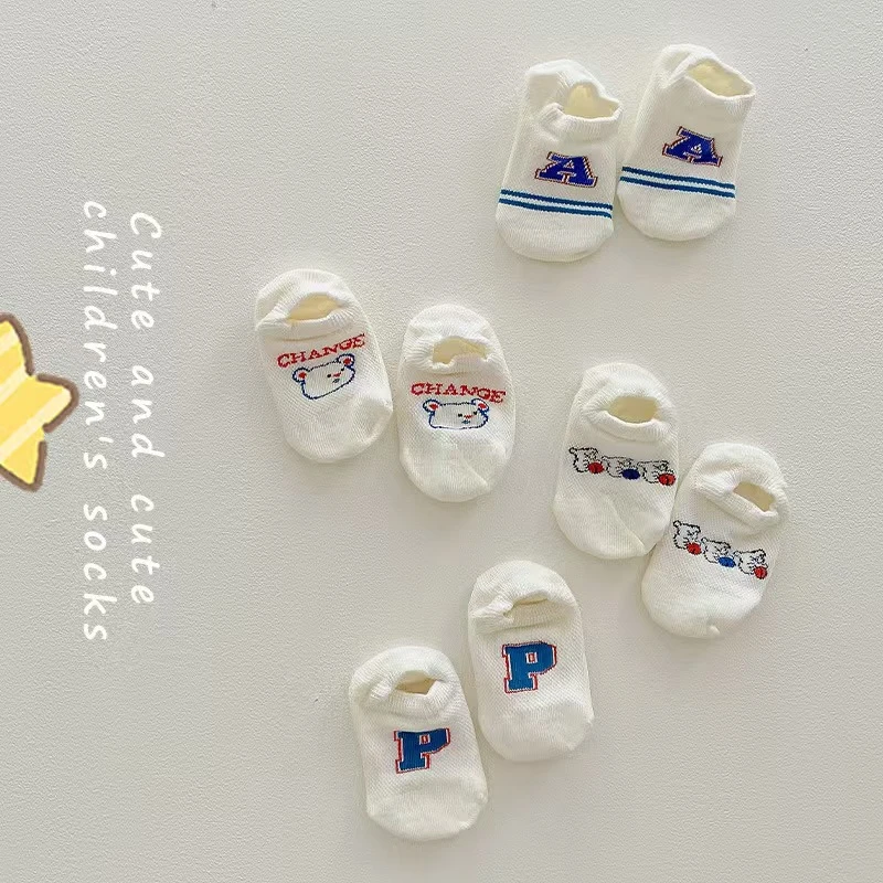 【清凉一夏】儿童袜子夏款透气百搭彩系小熊柔软亲肤1-12岁船袜