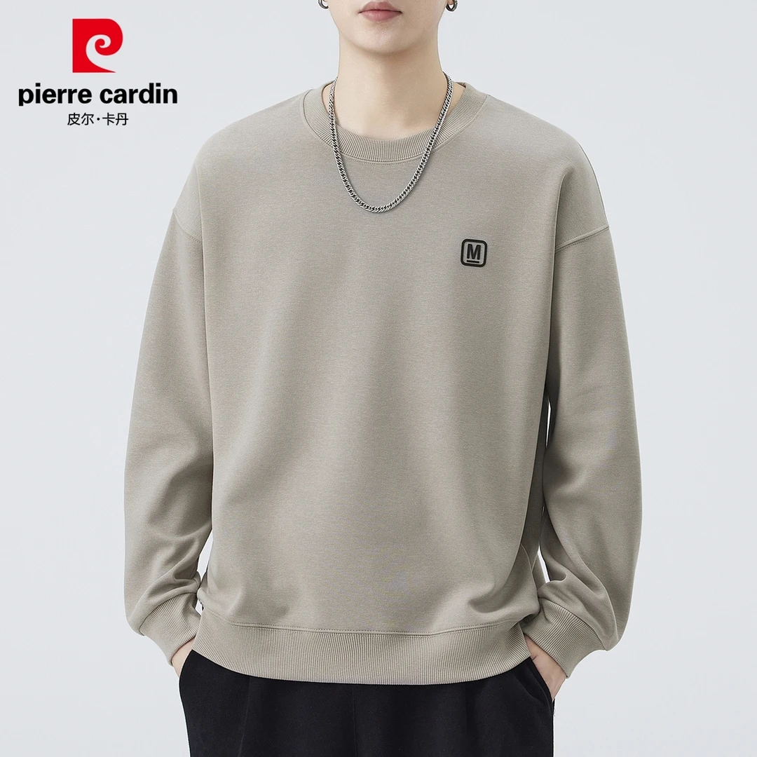 皮尔卡丹美式卫衣男士2025春季新款潮流圆领上衣宽松休闲长袖t恤