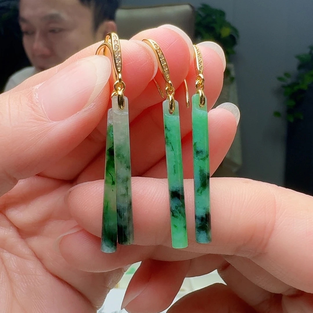 翡翠银S925镶嵌耳饰多样性发货其一