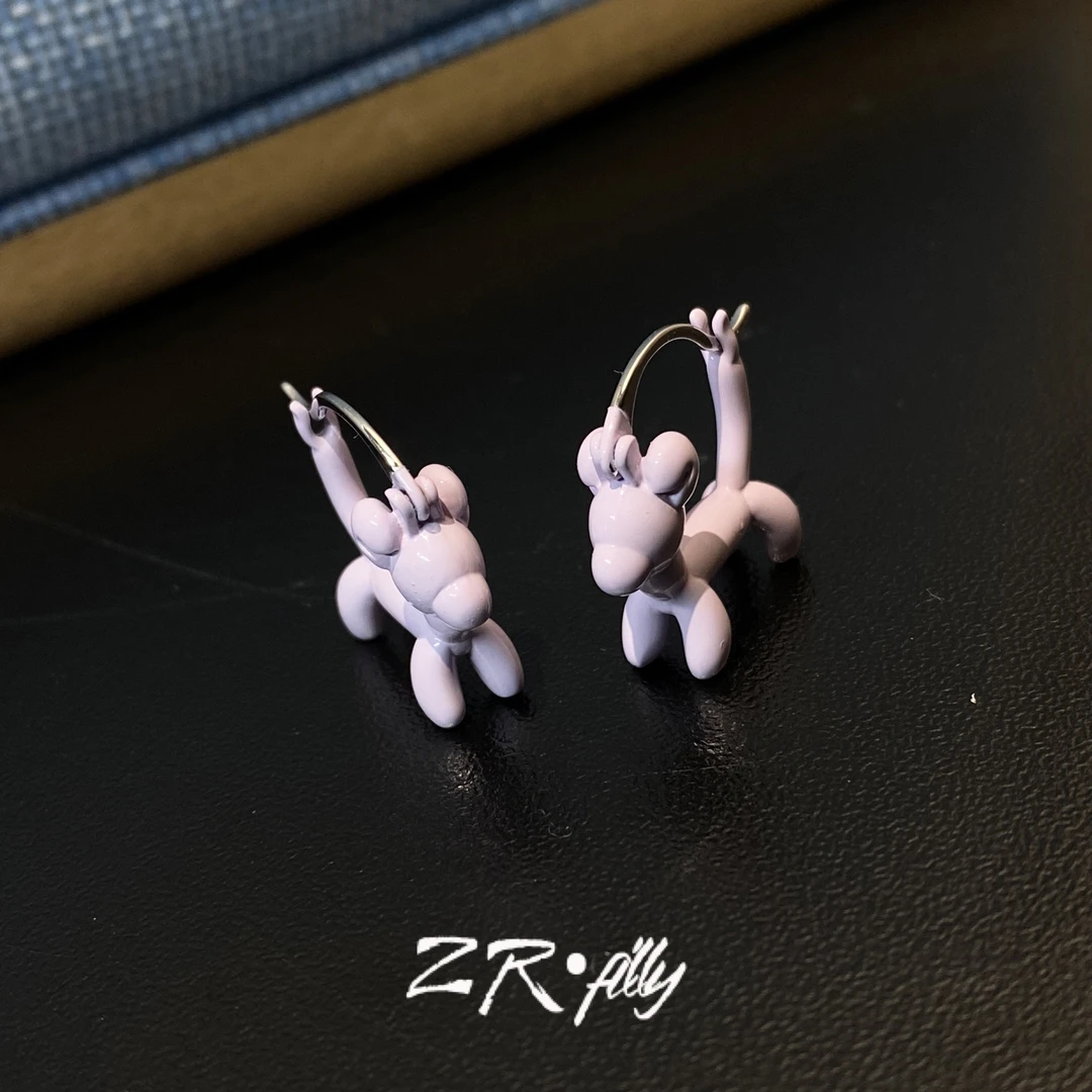 铜合金耳饰 铜合金时尚个性百搭耳环 轻奢小狗耳钉5131