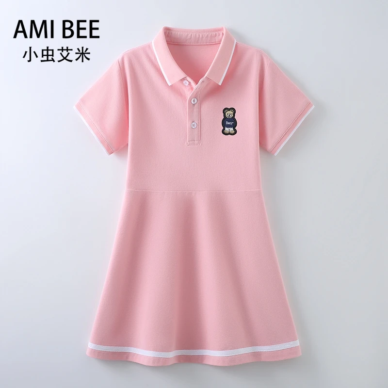 小虫-女童纯棉连衣裙夏装儿童装洋气公主裙小女孩夏季中大童裙子