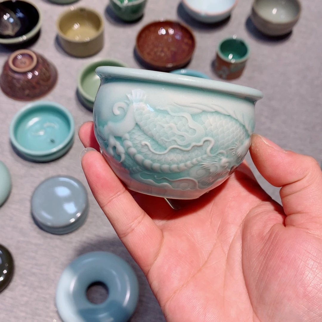 人***醒龙泉青瓷茶具杯子