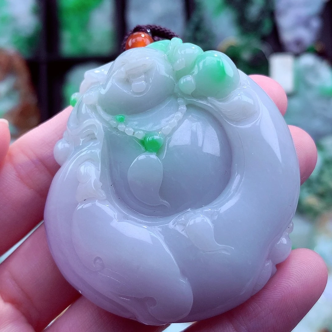 翡翠未镶嵌颈饰天然