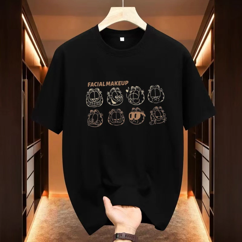 常规几何烫印短袖T恤圆领重工修身打底衫ins半袖韩版潮流轻奢