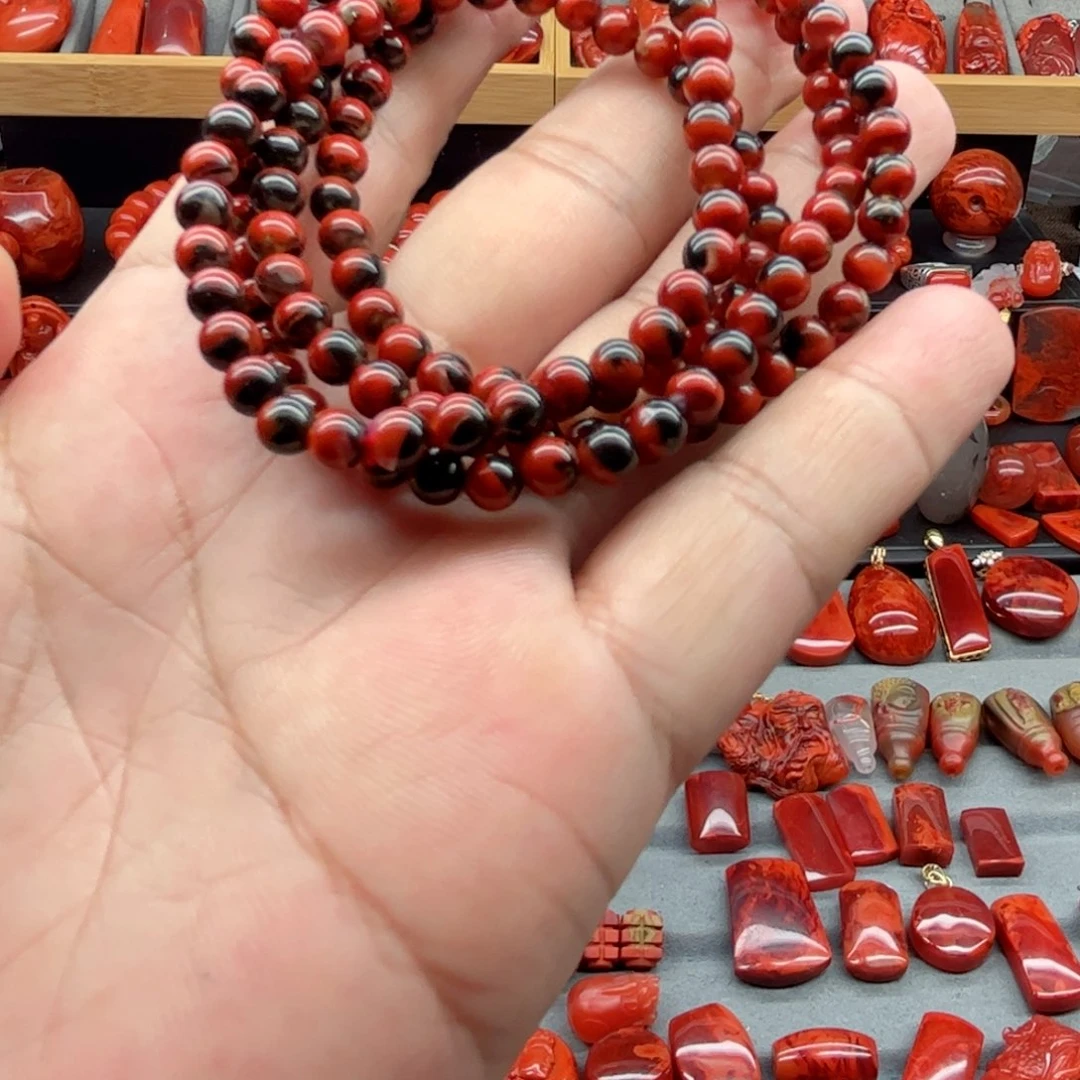 南红玛瑙多圈未镶嵌清*