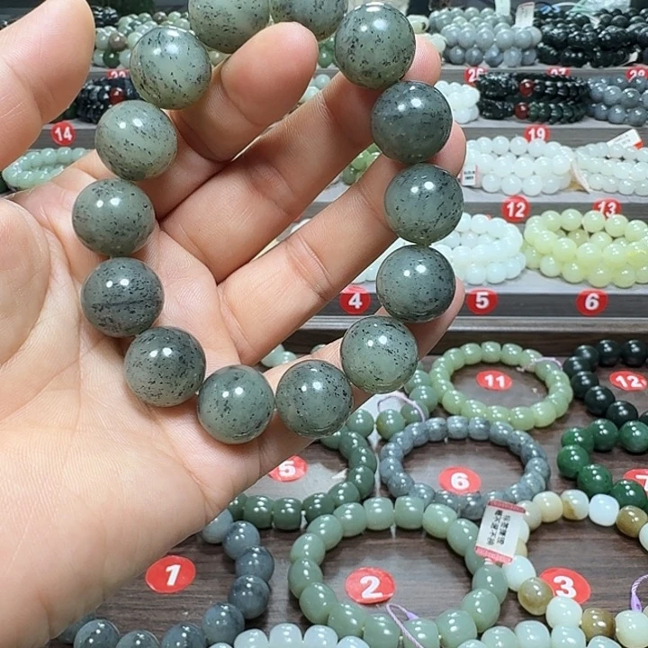 未镶嵌手链和田玉新疆青花卡16