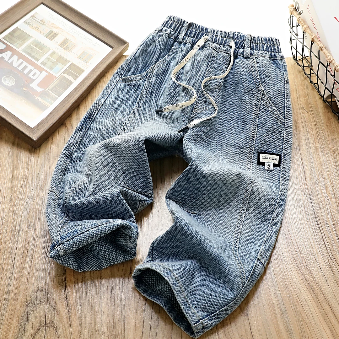 儿童直筒牛仔裤2025春季新款中大童薄款百搭休闲裤25LVS868