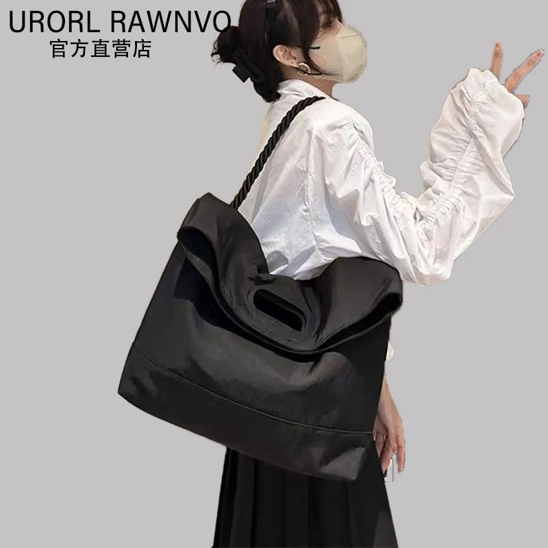 URORL RAWNVO包包女士2025新款上课大容量手提单肩通勤斜挎托特包