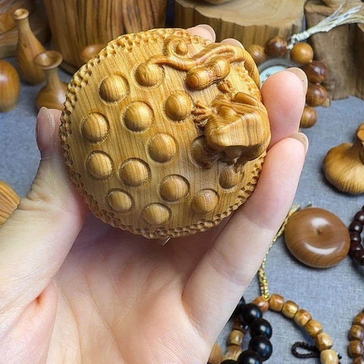 次***灵柏木（崖柏）太行崖柏莲蓬手把 微瑕