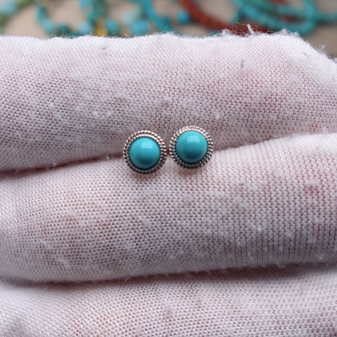 绿松石挂件银S925镶嵌