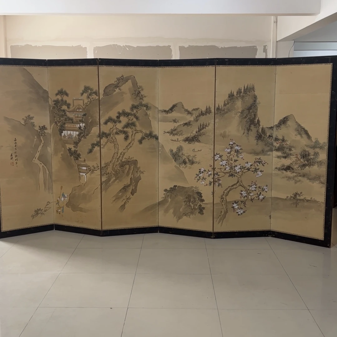 绘画屏风框画茶空间设计