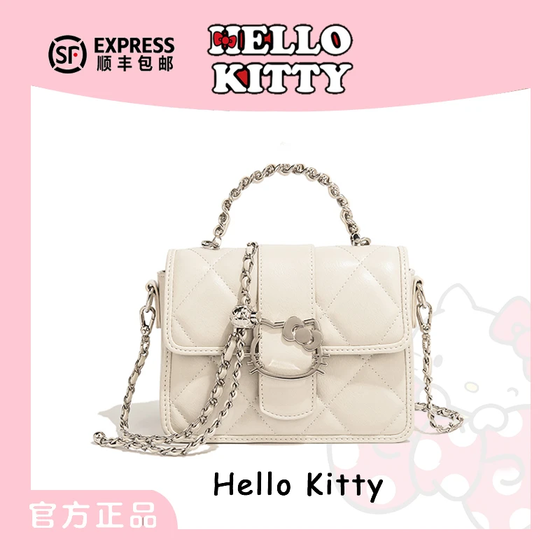 hello kitty凯蒂猫2025爆款包包女生礼物轻奢菱格单肩斜挎小方包