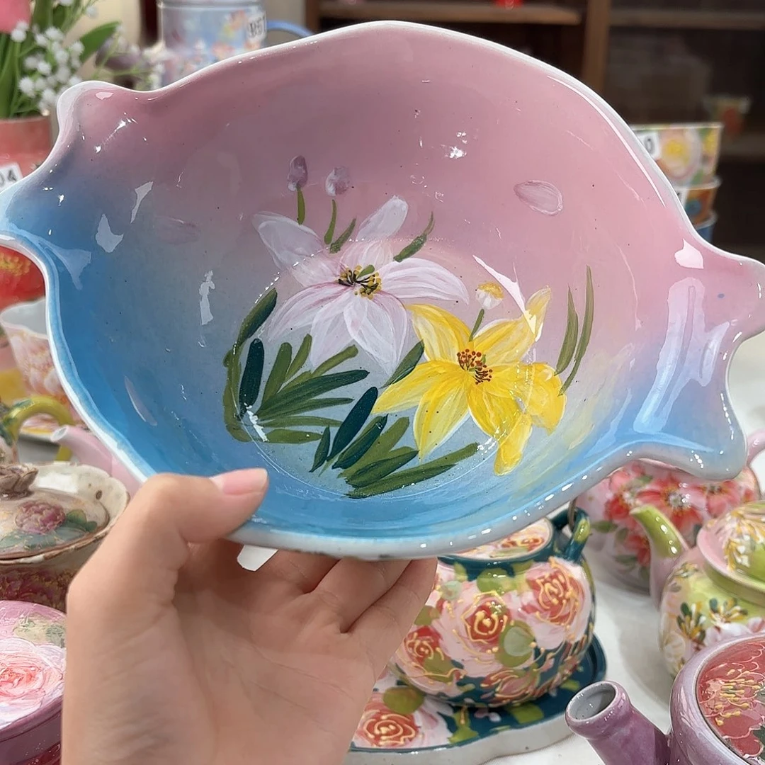 景德镇手绘高温釉下彩陶瓷茶具