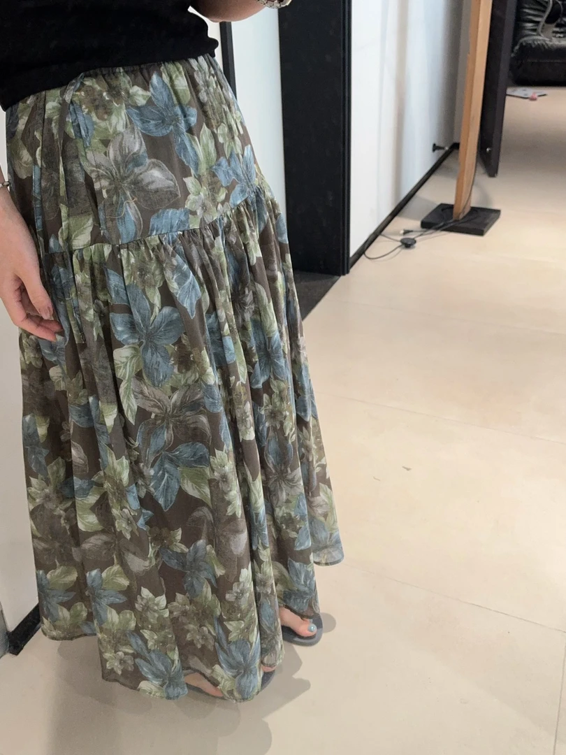 ［IAMMEIYA］-大骨架穿搭 岛屿花花半裙88126