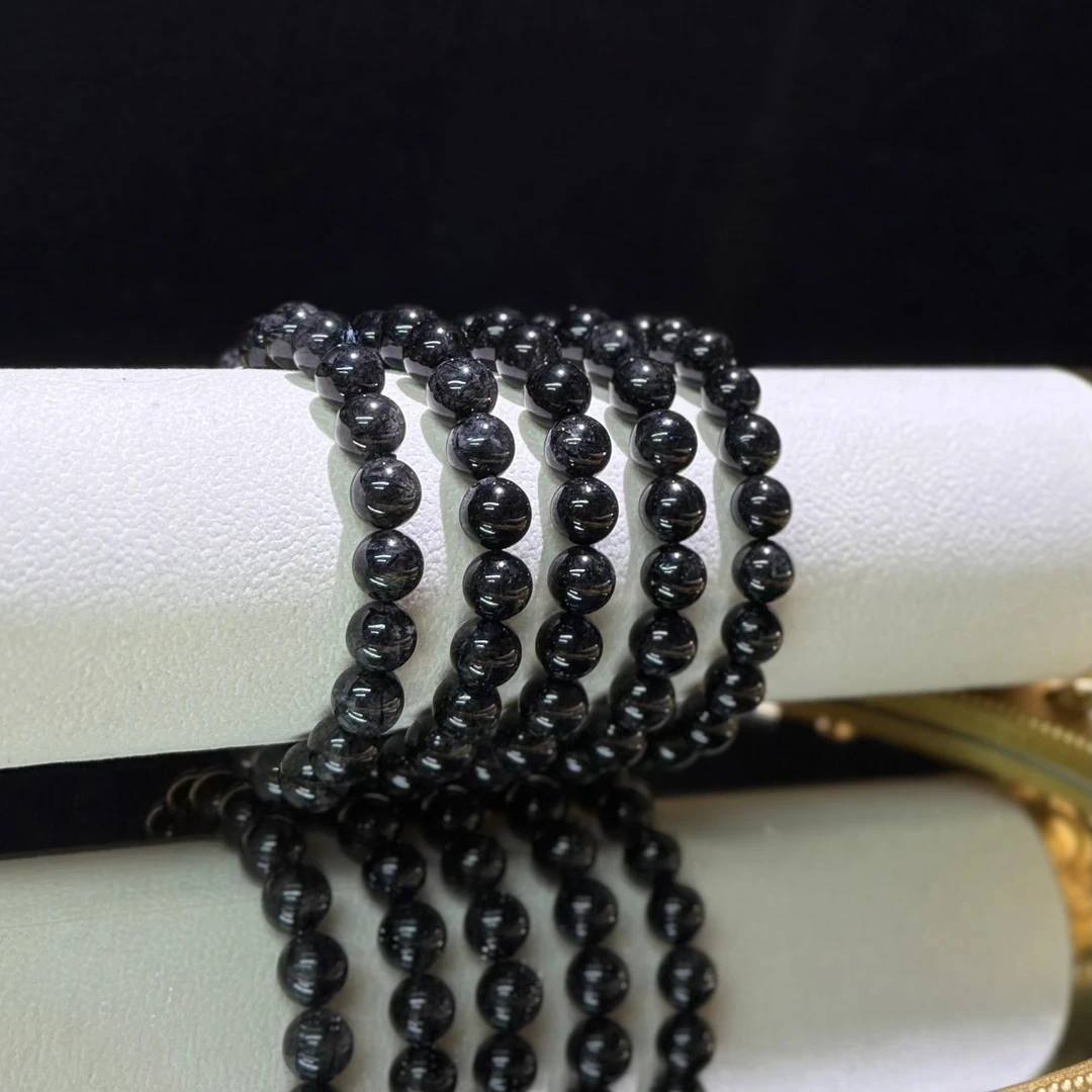 0063轻奢珠宝天然黑发单圈手链手链女水晶珠串