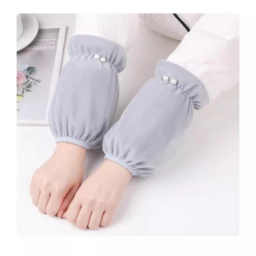 秋冬新款珍珠袖套女成人学生短款可爱套袖上班护袖羽绒服防脏袖头