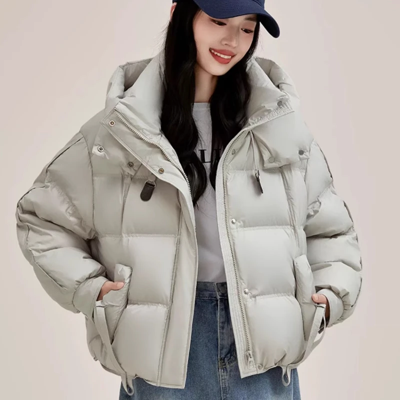 2024时尚短款羽绒服休闲女士百搭加厚连帽潮流保暖网红小个子