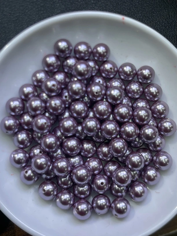 天然珠宝玉石 紫贝珠散珠A1006  12MM 20颗（赠弹力绳）