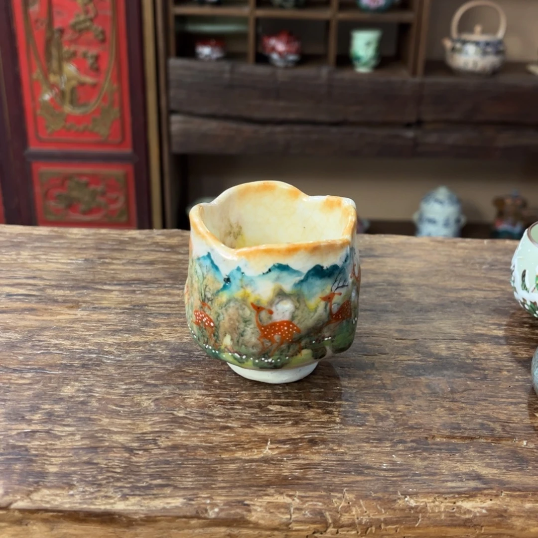柴烧手工手绘陶瓷