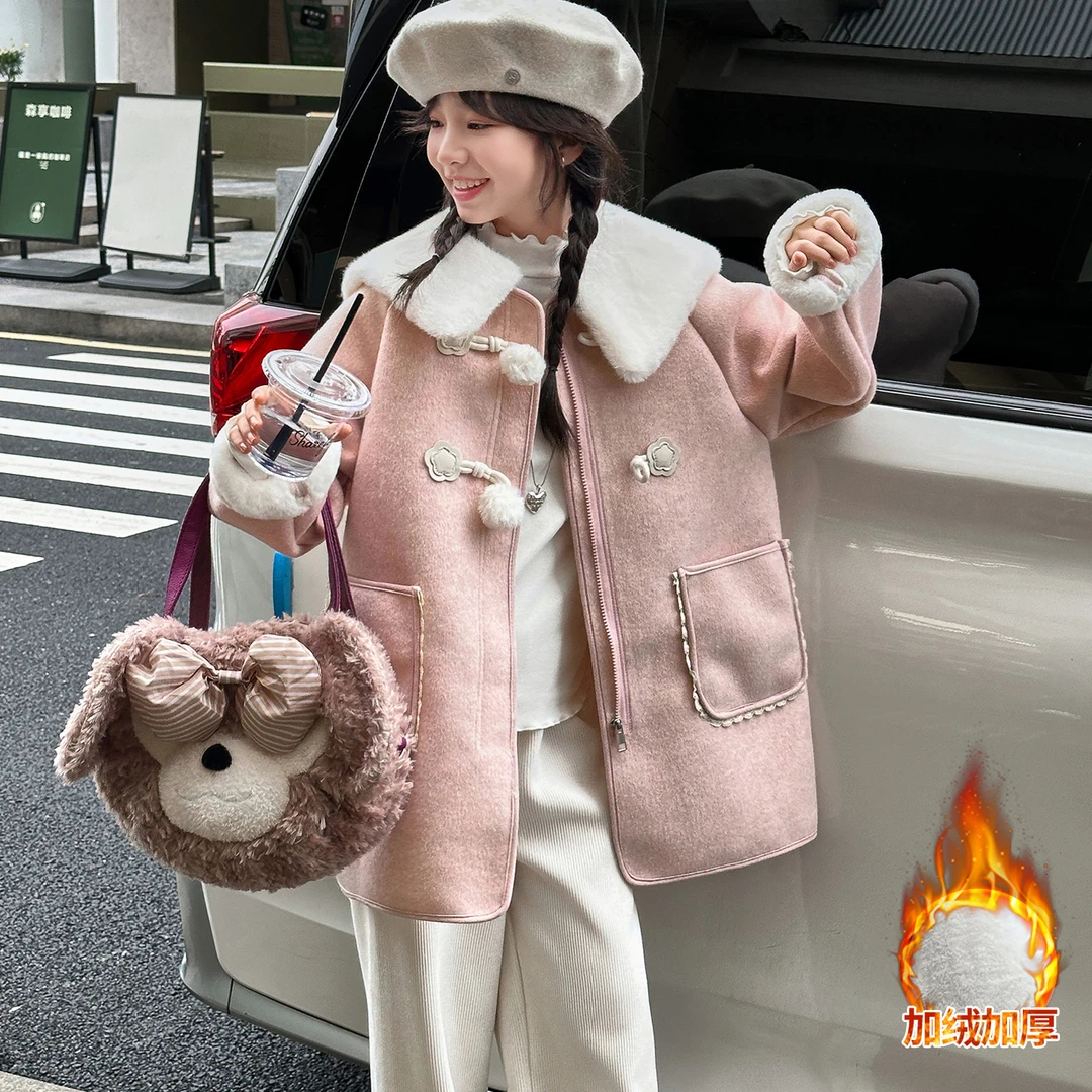 女童冬季外套2025新款洋气时尚保暖年服6-12岁中大童冬款潮流棉服