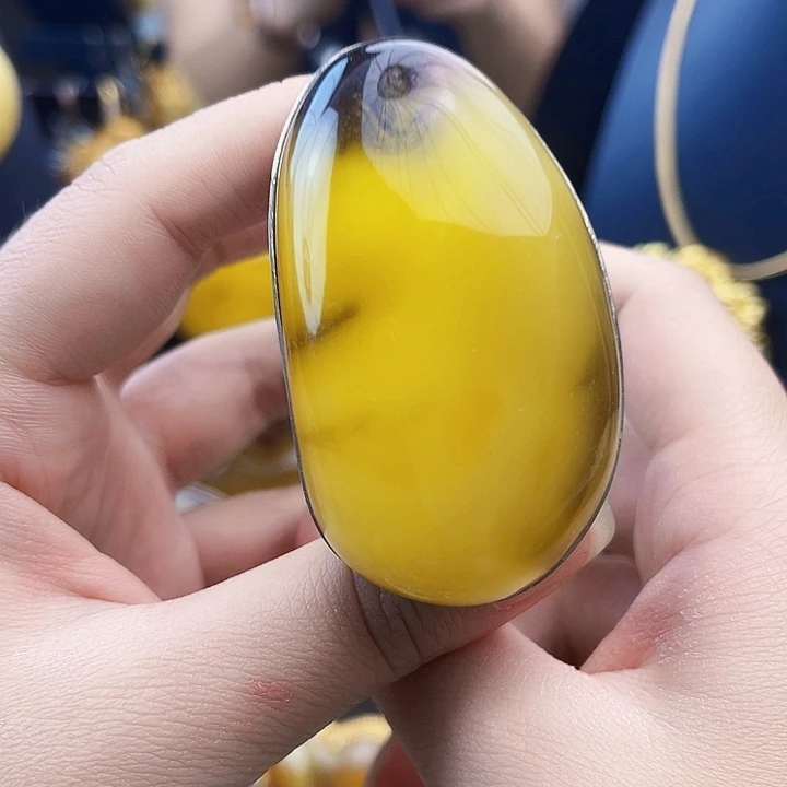 琥珀银S925镶嵌裸石