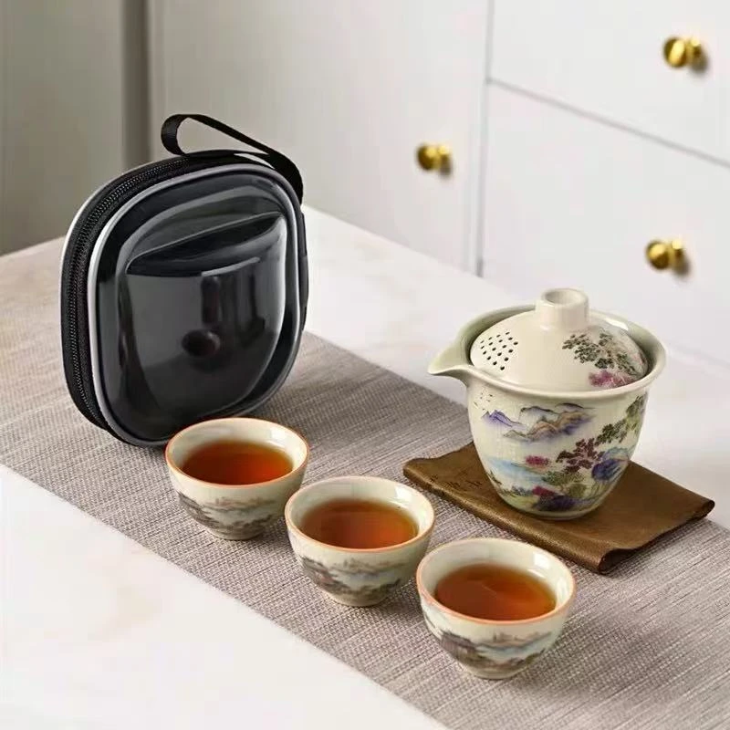 e856-世外桃源山水旅行茶具