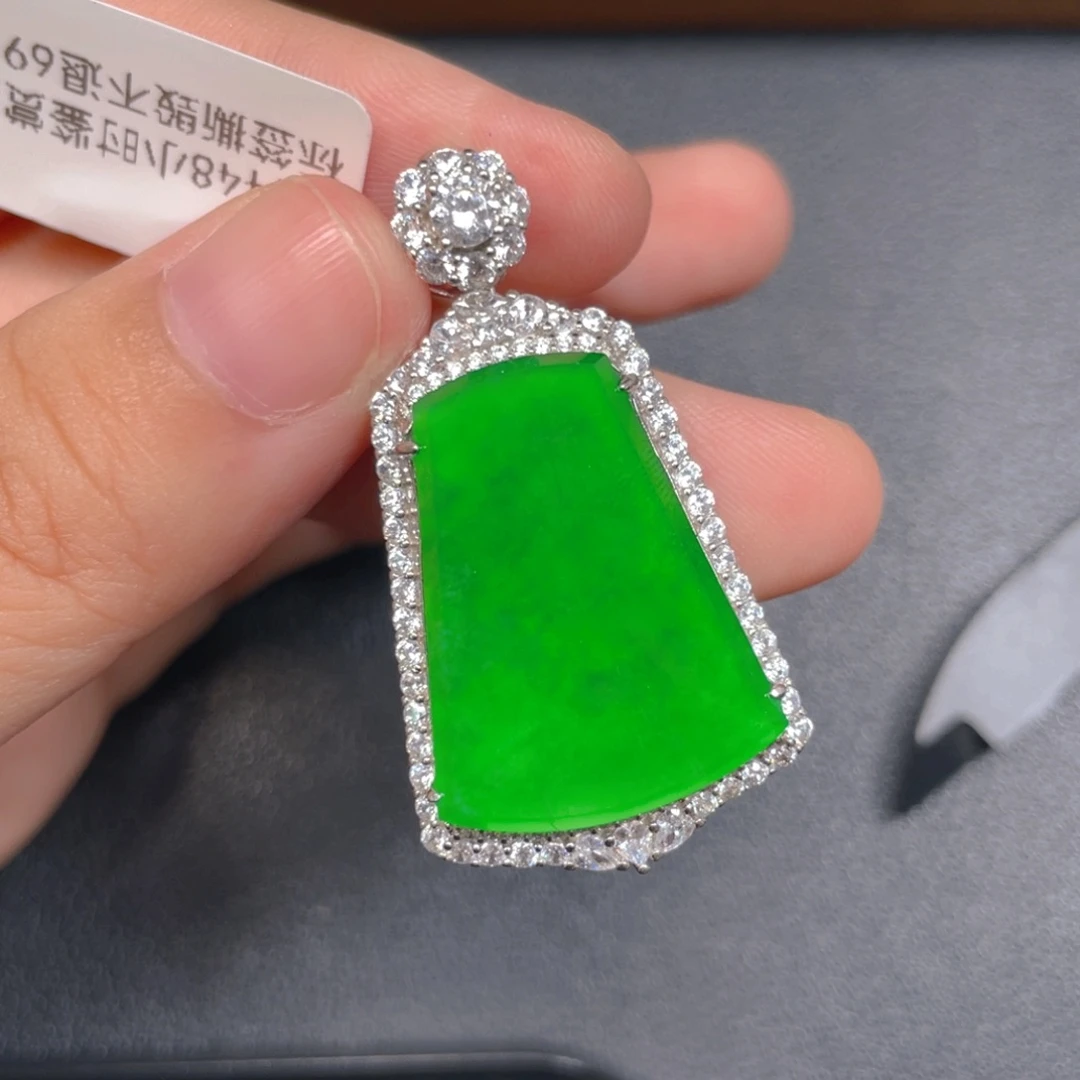 翡翠银S925镶嵌挂件bhbn